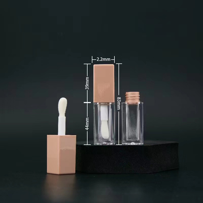 El cepillo de la cabeza grande 5ml de plástico para labios gloss tubo de soporte de color personalización