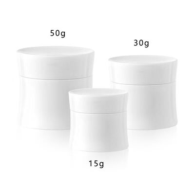 Envase de crema de plástico de doble concha de 15 g 30 g 50 g al por mayor con PP de calidad alimentaria para cremas para el cuidado de la piel y cosméticos