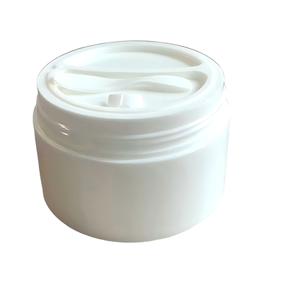 Tarro de crema PP de plástico de doble rejilla, venta al por mayor, 50 + 50g, con almacenamiento separado de doble rejilla para productos para el cuidado de la piel