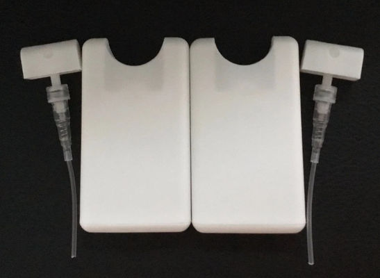 Rociador de bomba de perfume de color blanco 20ml material plástico botella de spray de tarjeta de crédito