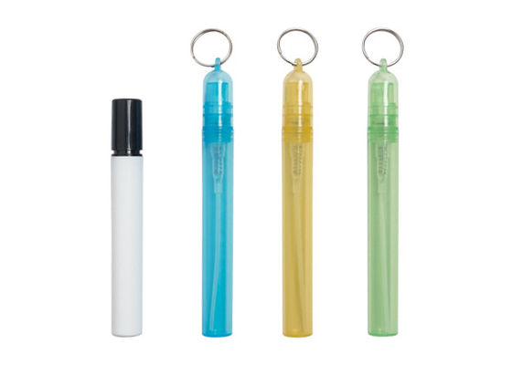Botella de spray de perfume recargable de plástico de diferentes capacidades con forma de bolígrafo y anillo