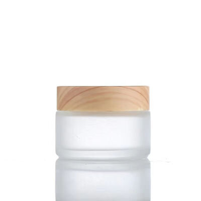 5 g 10 g 15 g 30 g 50 g Frascos de crema de vidrio esmerilado vacíos Cosméticos recargables Contenedores de almacenamiento de viaje de madera natural a prueba de fugas para crema de ojos Mascarilla facial Cuidado de la piel