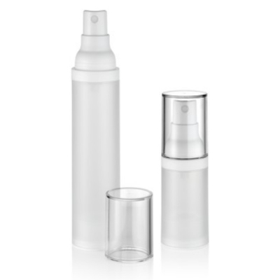 Botella transparente sin aire de 50 ml de alta gama para el cuidado personal de líquido de crema