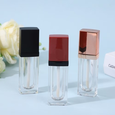 3.5ml tubo de plástico cuadrado de esmalte labial con cepillo, el color se puede personalizar