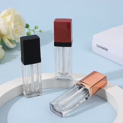 3.5ml tubo de plástico cuadrado de esmalte labial con cepillo, el color se puede personalizar