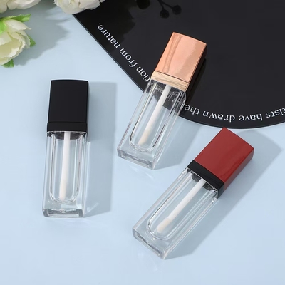 3.5ml tubo de plástico cuadrado de esmalte labial con cepillo, el color se puede personalizar