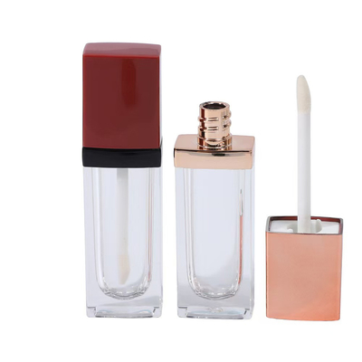 3.5ml tubo de plástico cuadrado de esmalte labial con cepillo, el color se puede personalizar