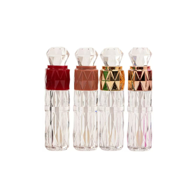 Diseño único, diseño de diamante tubo plástico de esmalte labial con muchos colores