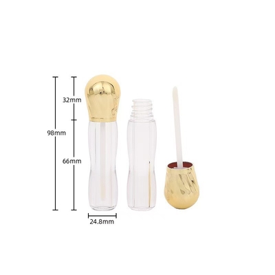 Gran cabeza de metal con cepillo de plástico de 4,5 ml tubo de esmalte labial de gama alta
