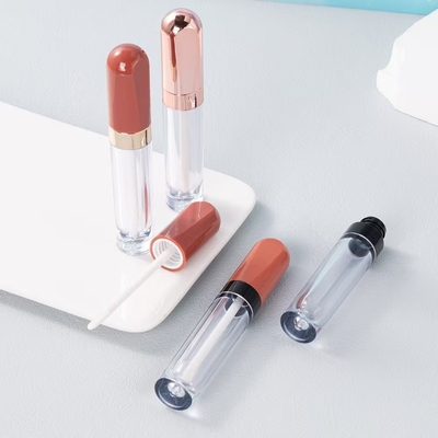 El color del anillo de electroplacado de plástico redondo 4.5ml tubo de esmalte labial se puede personalizar