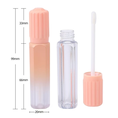 Cubierta de diseño de engranaje con pincel plástico tubo de esmalte labial en varios colores