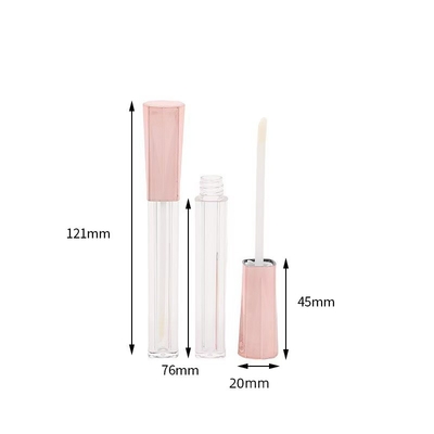 Cubierta de aluminio de metal de diamante octogonal, tubo de plástico con esmalte labial