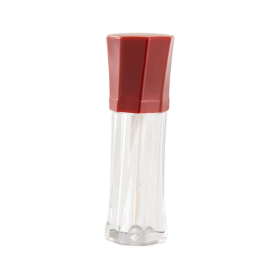 Varios colores octagonal portátil plástico tubo de esmalte labial de forma redonda en aluminio / material plástico
