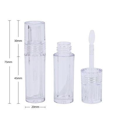 Cabeza de cepillo de silicona transparente tubo de plástico de esmalte labial 4.5 ml