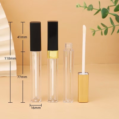 Esbelto Cuadrado de labio de esmalte de tubo de color personalizado para cosméticos impecables de contorno