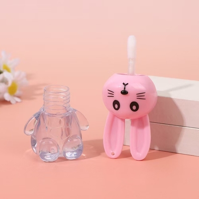 Tubo portátil de esmalte de labios de conejo con cepillo de color personalizable y fácil de llevar
