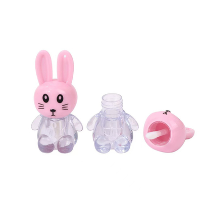 Tubo portátil de esmalte de labios de conejo con cepillo de color personalizable y fácil de llevar