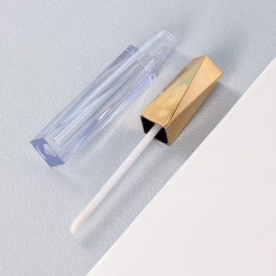 4.5 ml tubo de esmalte labial de color personalizado con aplicador de varilla flocada de forma irregular