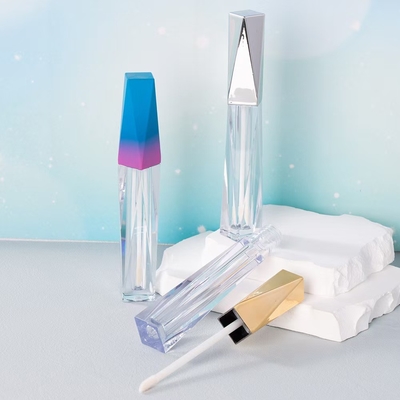 4.5 ml tubo de esmalte labial de color personalizado con aplicador de varilla flocada de forma irregular