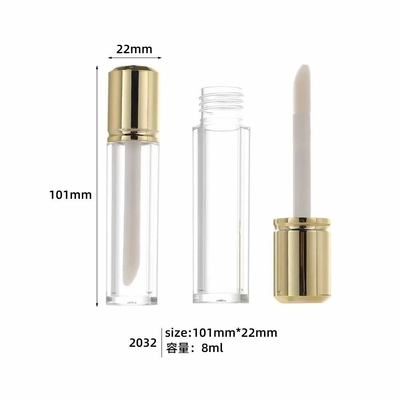Cubierto redondo corto 6ml tubo de esmalte labial puede ser personalizado con logotipo