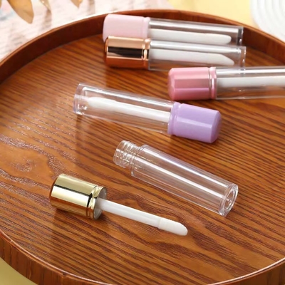 Cubierto redondo corto 6ml tubo de esmalte labial puede ser personalizado con logotipo