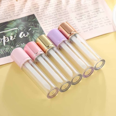 Cubierto redondo corto 6ml tubo de esmalte labial puede ser personalizado con logotipo