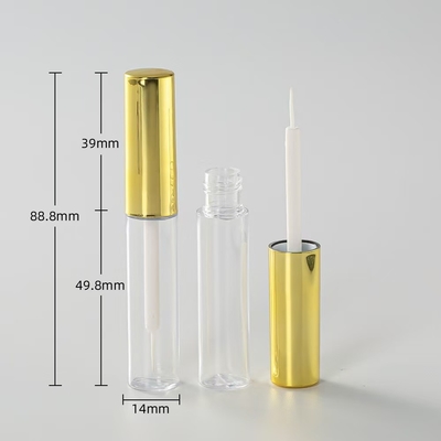Capuchón de cabeza de aluminio PETG botella para el líquido de reparación del tubo de esmalte labial se puede personalizar con logotipo