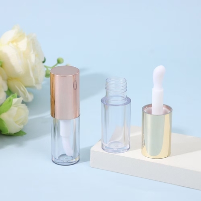 Tubo redondo de plástico de esmalte labial con cepillo Varios colores pueden ser personalizados Logotipo puede ser personalizado