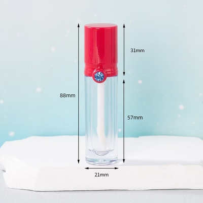 4 ml de plástico tubo de esmalte labial con tapa de perforación, color personalizable y logotipo impreso