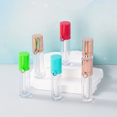 4 ml de plástico tubo de esmalte labial con tapa de perforación, color personalizable y logotipo impreso