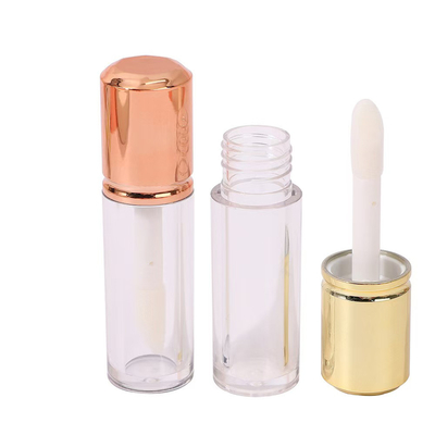 Esmaltado labial cilíndrico de plástico corto con pincel, color y material personalizables