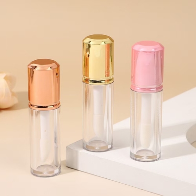 Esmaltado labial cilíndrico de plástico corto con pincel, color y material personalizables