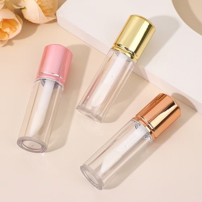 Esmaltado labial cilíndrico de plástico corto con pincel, color y material personalizables