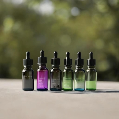 Botella de vidrio esencial de 10ml 30ml 50ml 100ml 500ml vacía personalizada