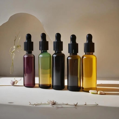 Embalaje vacío Botella de aceite esencial con gotero Acepta colores personalizados e impresión de logotipo