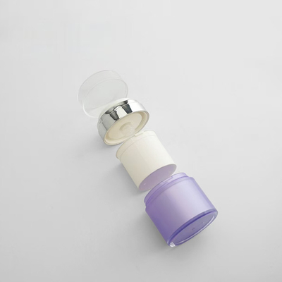 Botella de crema sin aire de acrílico de 50G recargable con tarro interior reemplazable con colores y logotipo personalizados