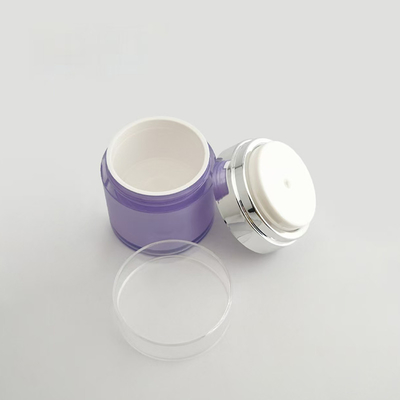 50G Jar de acrílico recargable sin aire Impresión de serigrafía personalizada con jar interior de reemplazo y conjunto completo