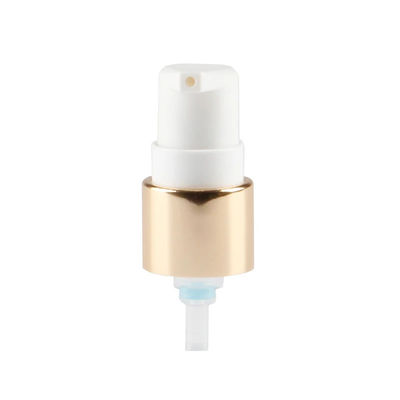 Bomba de loción cosmética de oro de lujo con actuador blanco para botellas de cuidado de la piel
