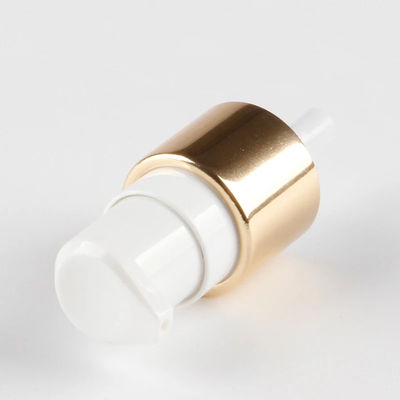 Bomba de loción cosmética de oro de lujo con actuador blanco para botellas de cuidado de la piel