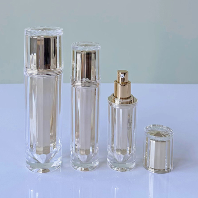 Botella de frasco acrílico sin aire 30G 50G 30ML 50ML 100ML para loción cosmética con bomba de loción de aluminio o rociador de niebla