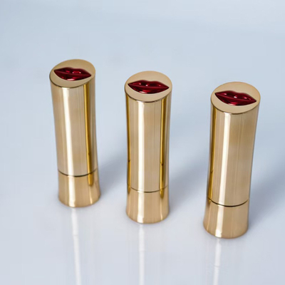 Apariencia dorada 3,5 g Lápiz labial de plástico Bálsamo tubo de contenedor para cosméticos