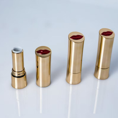 Apariencia dorada 3,5 g Lápiz labial de plástico Bálsamo tubo de contenedor para cosméticos