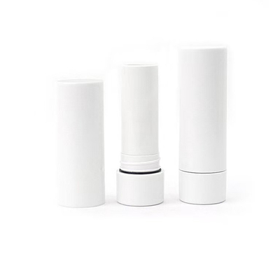 Tubo de lápiz labial blanco normal de 3,5 g con círculo de goma para el paquete cosmético