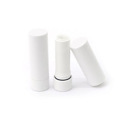 Tubo de lápiz labial blanco normal de 3,5 g con círculo de goma para el paquete cosmético