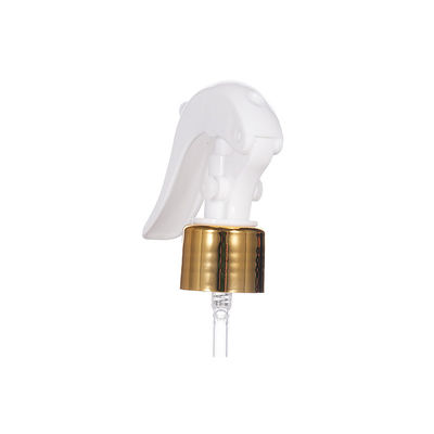 Rociador de gatillo mini de aluminio dorado con cuello de 24/410 28/410 para dispensación de niebla fina