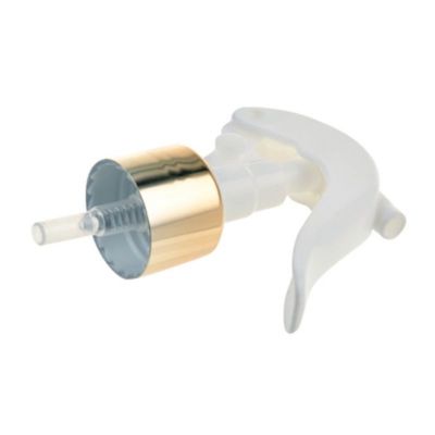 Rociador de gatillo mini de aluminio dorado con cuello de 24/410 28/410 para dispensación de niebla fina