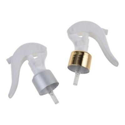 Rociador de gatillo mini de aluminio dorado con cuello de 24/410 28/410 para dispensación de niebla fina