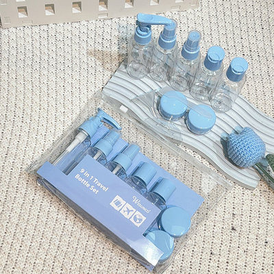 Estampado en caliente Botella de plástico de 50 ml para el set de viaje de cuidado de la piel de color personalizado