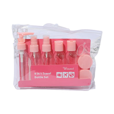 Collar de plástico 50ml Set de viaje personalizado para artículos esenciales para el cuidado de la piel