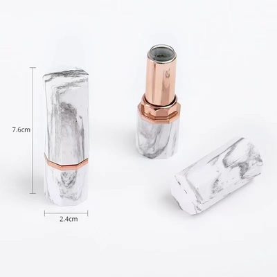 Luxo de color blanco y negro de lápiz labial tubo de contenedor vacío en forma de sexángulo